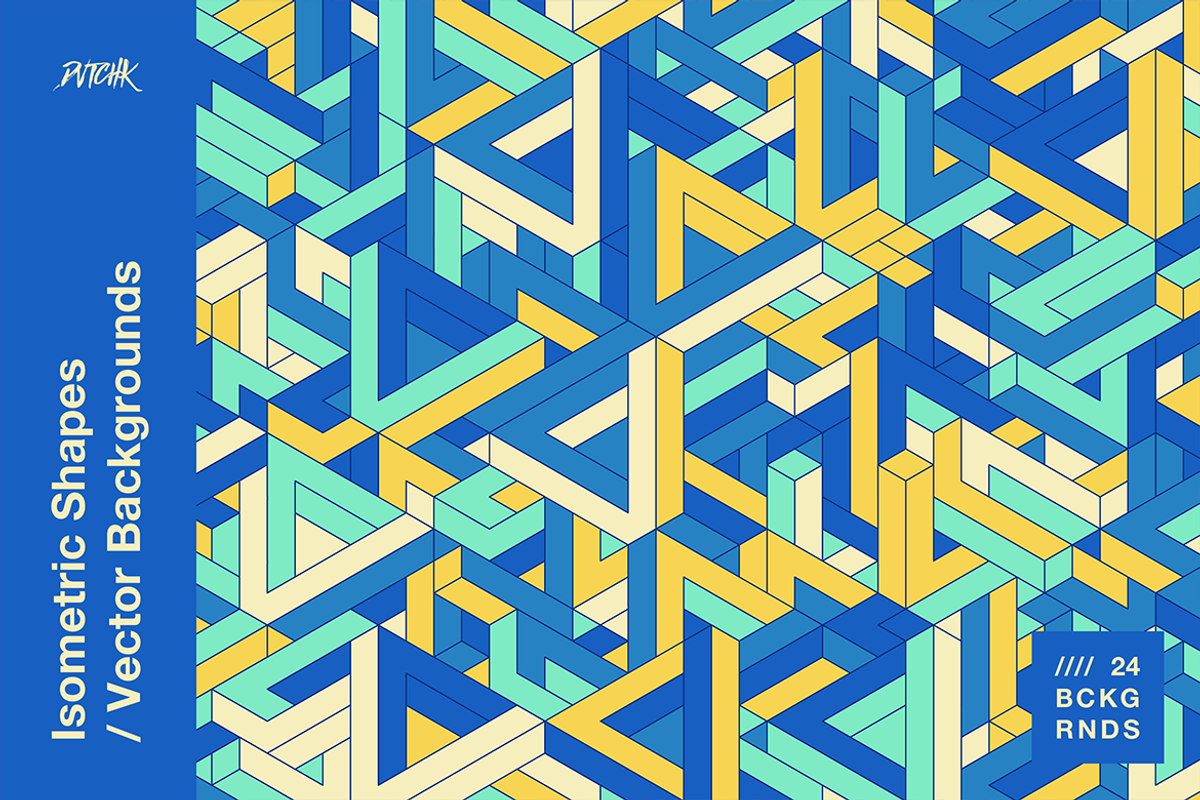 Isometric Shapes / Vector Background, a Background Graphic by dvtchk (Photo 7 of 16)