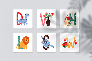 English Alphabet With Cute Graphic