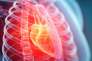 Anatomical illustration of the human heart and torso, a Health & Medical Photo by AlyaAnd
