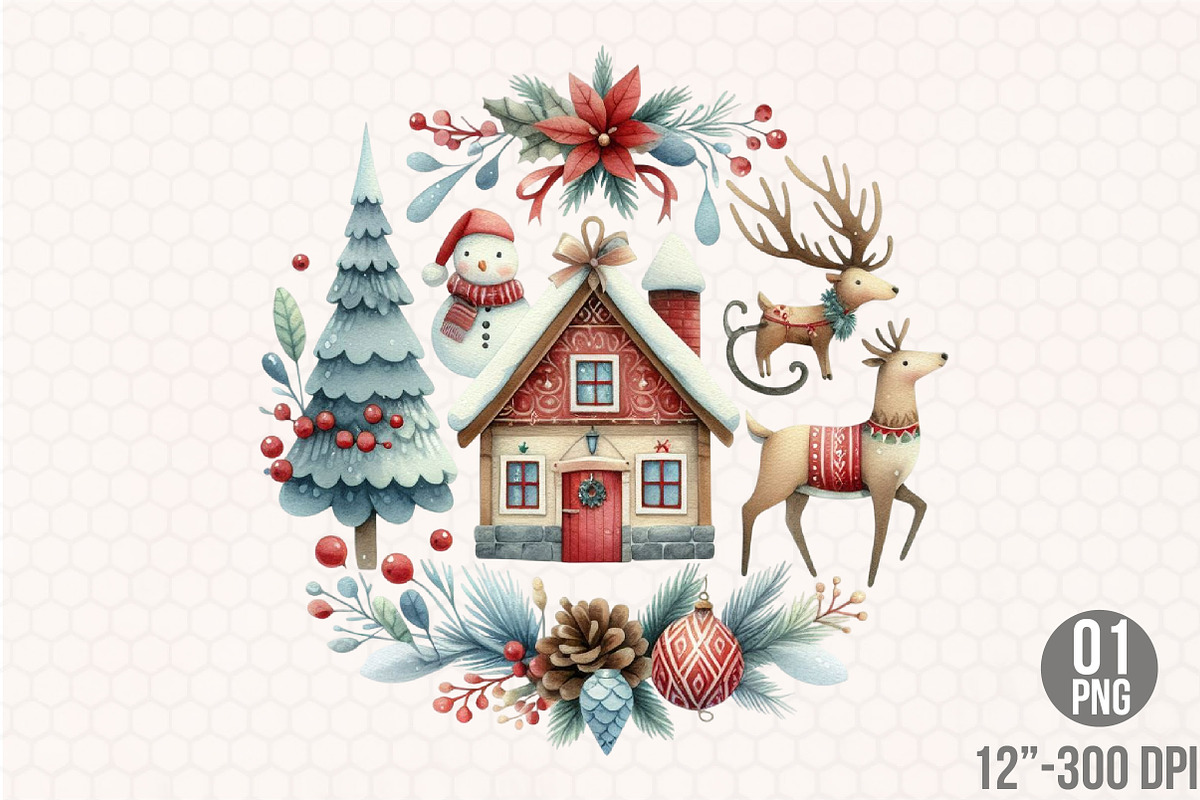 Christmas Scandinavian PNG, an Illustration by Designking (Photo 1 of 4)