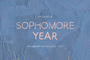 Oil Pastel Font Sophomore Year, a Handwritten Font by Perplexitics (Thumbnail 1 of 10)