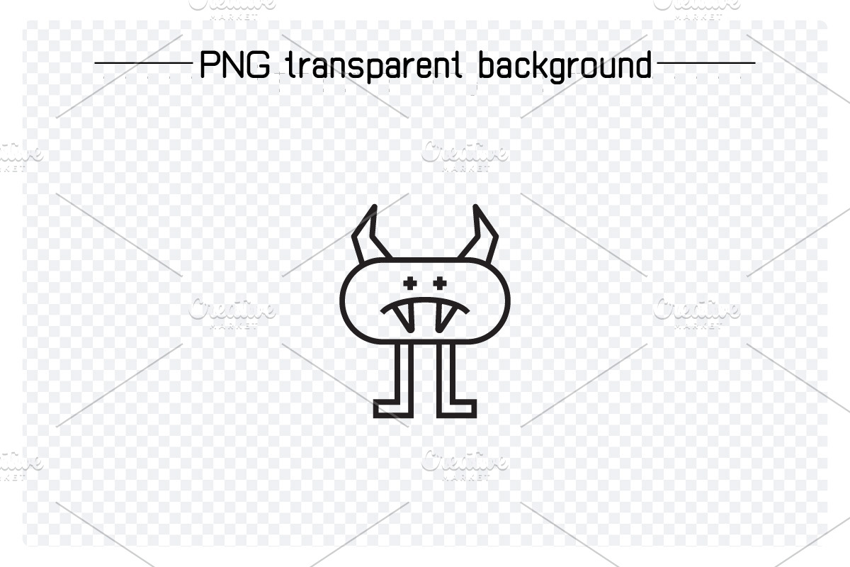 Cute Monster Avatars Illustrations, an Outline Icon by Designfour (Photo 6 of 7)