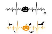 Halloween heartbeat and pumpkin., an Illustration by Tanysl (Thumbnail 1 of 4)