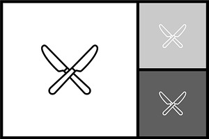 Crossed Knives Icon for Chef, an Outline Icon by quadrazo