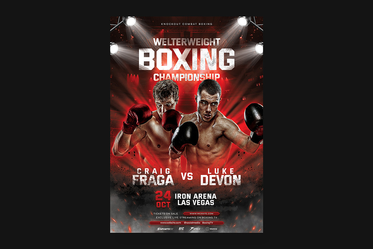 Boxing Fight Flyer Template, a Flyer Template by Bornx Design (Photo 5 of 6)