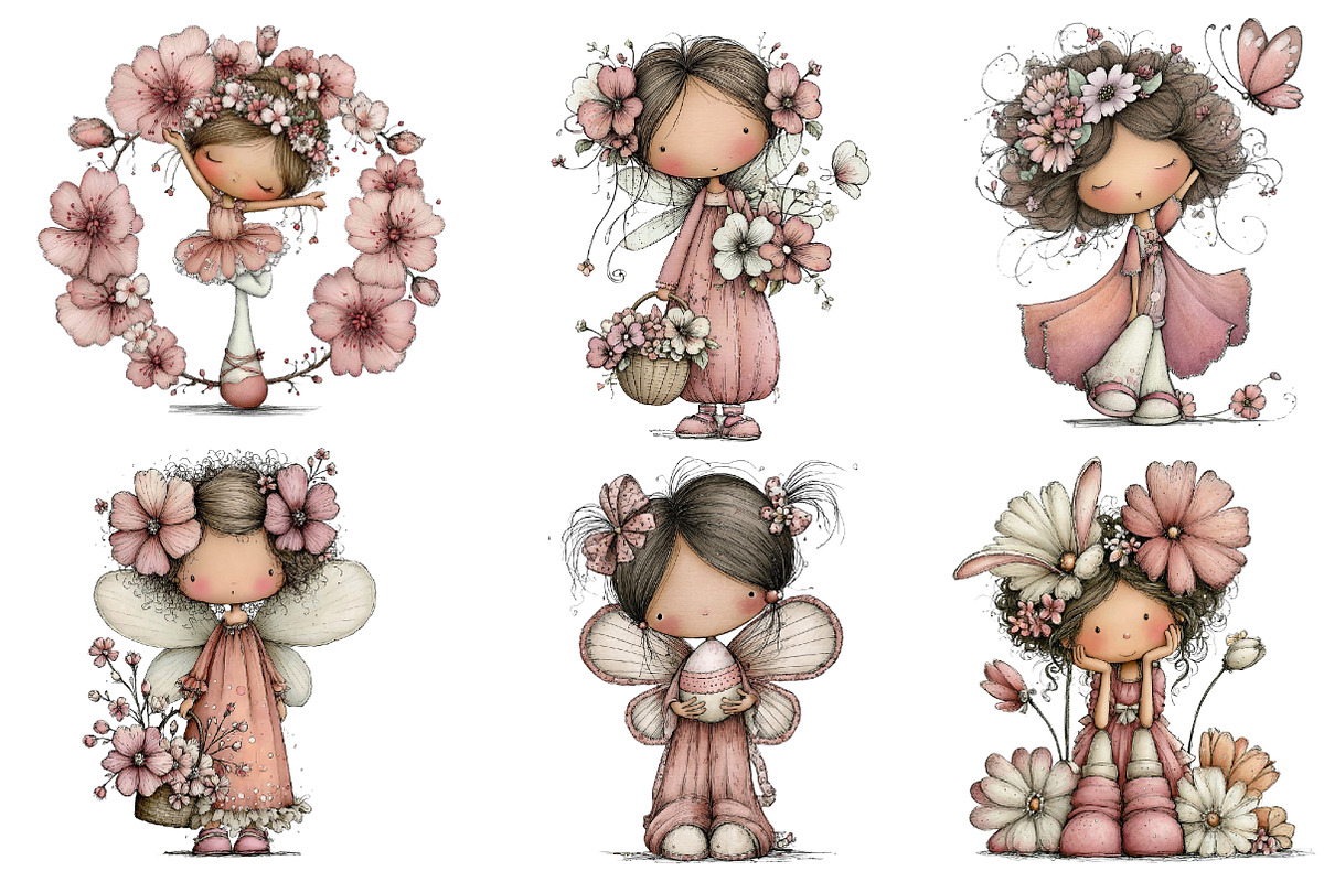 Whimsical Easter Fairy Clipart, an Illustration by Dream Creation (Photo 3 of 7)
