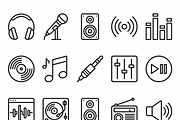 44 vector Music Audio Icon Set, an Outline Icon by adenpinkstore (Thumbnail 16 of 28)