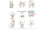 40 Pastel Baby Animals Clipart Set, an Animal Illustration by Pati Charm Studio (Thumbnail 1 of 6)