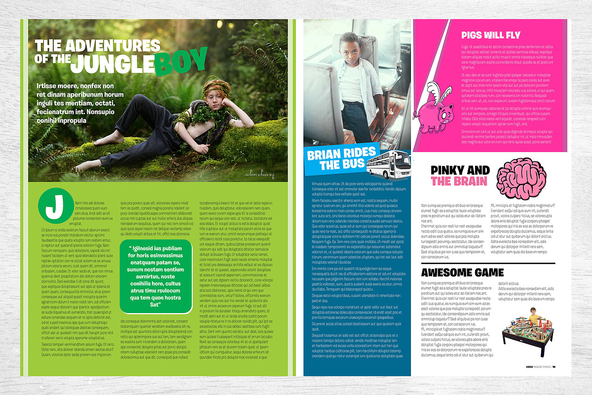 Kids Magazine Template, a Magazine Template by Red Cactus Creative (Photo 8 of 18)