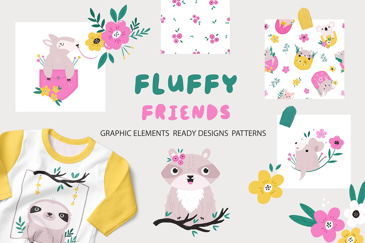 Cute Woodland Animals Vector Set, an Animal Illustration by danceyourlife (Photo 1 of 15)
