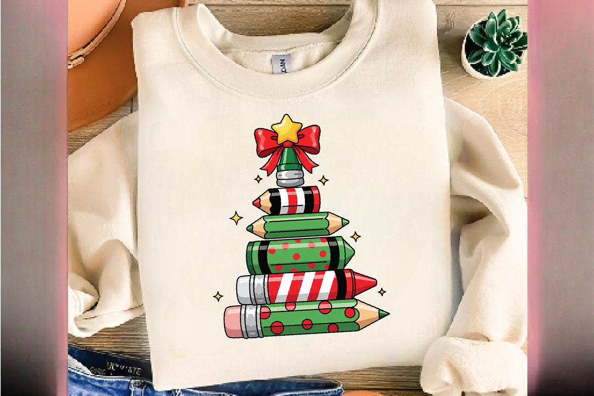 Christmas Pencil Tree Teacher Png, an Illustration by DreamArtGraphic (Photo 3 of 5)