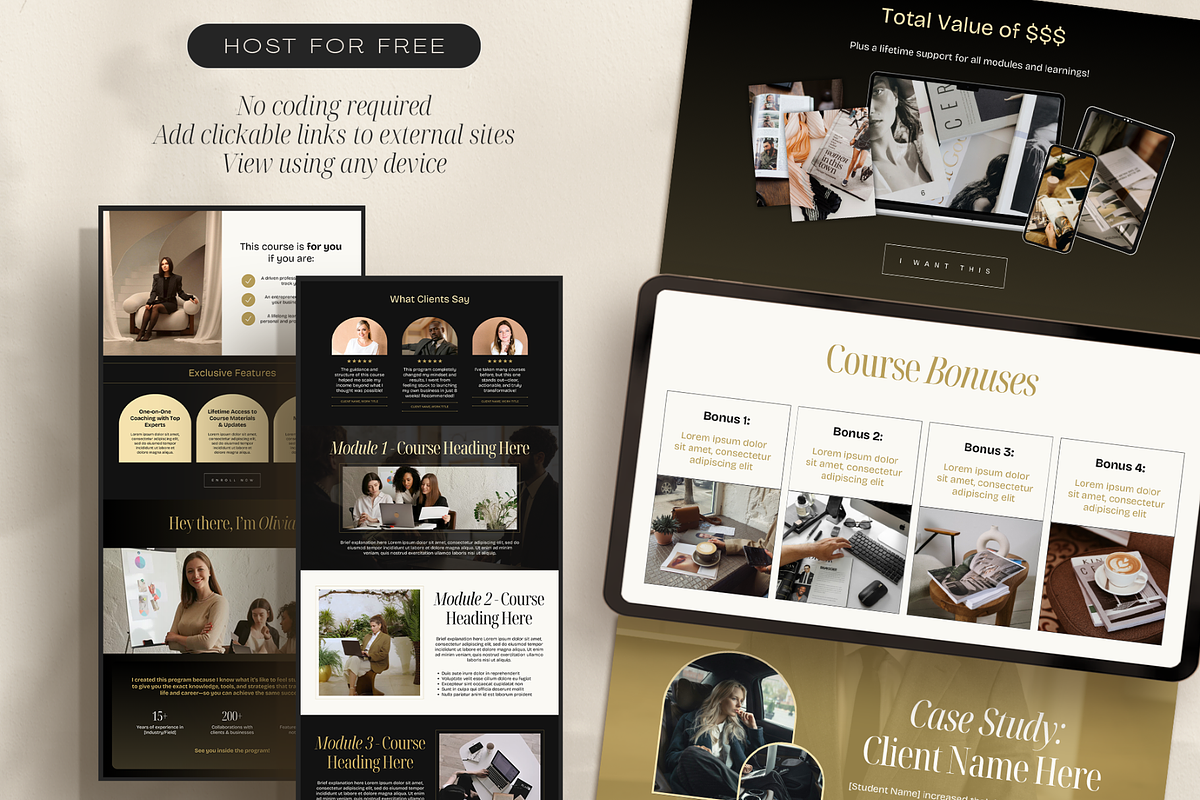 Luxury Course Sales Website, a Websites & App Template by Creatif Foundry (Photo 3 of 9)