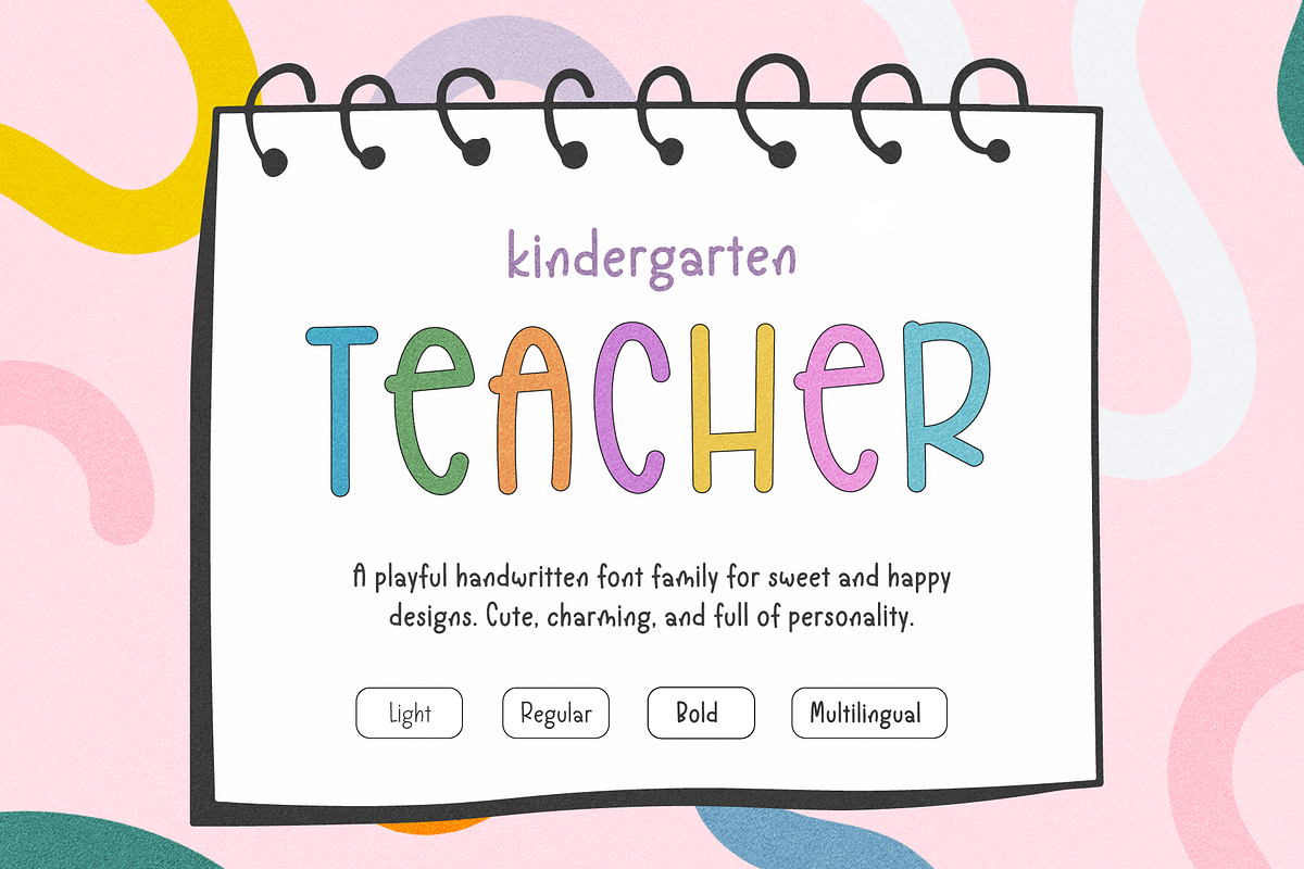Kindergarten Teacher Font, a Handwritten Font by Kaya Fonts (Photo 1 of 19)
