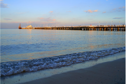Sopot Pier at dusk with a wooden, a Nature Photo by Oleksandr Berezko