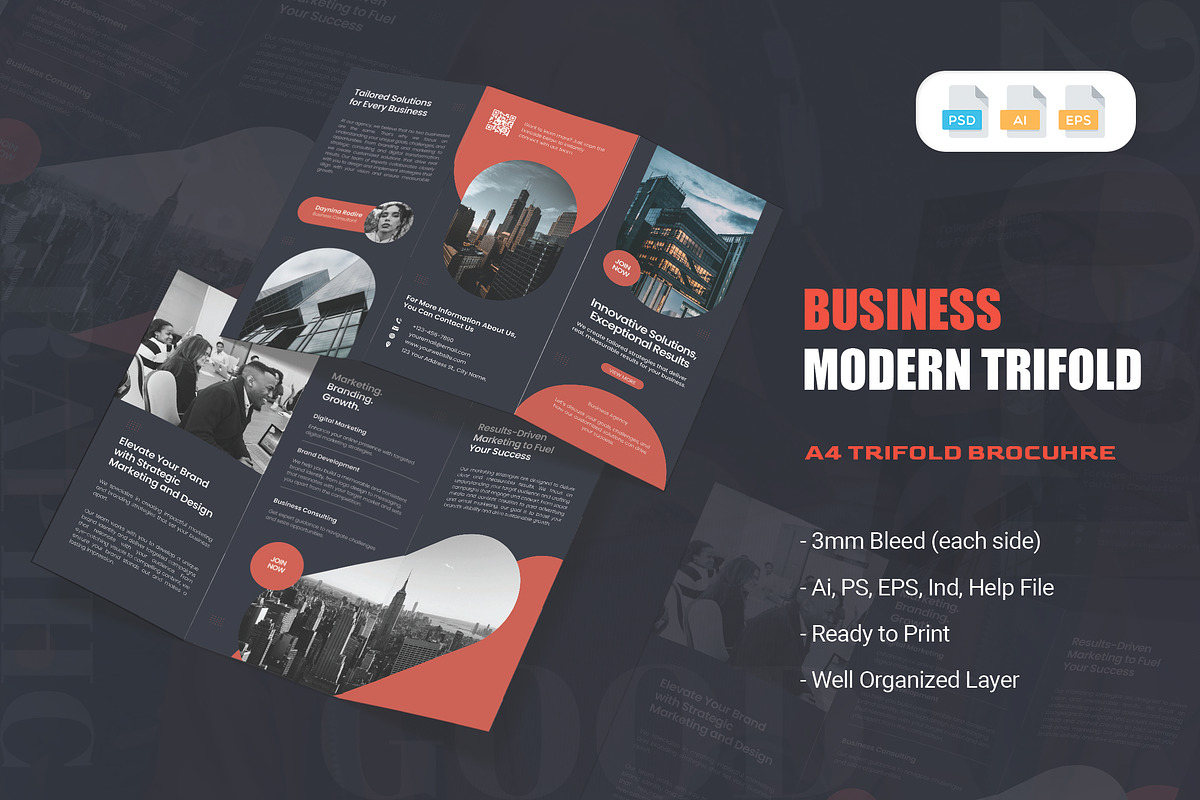 Business Shape -Trifold Brochure, a Brochure Template by AQR Studio (Photo 1 of 2)