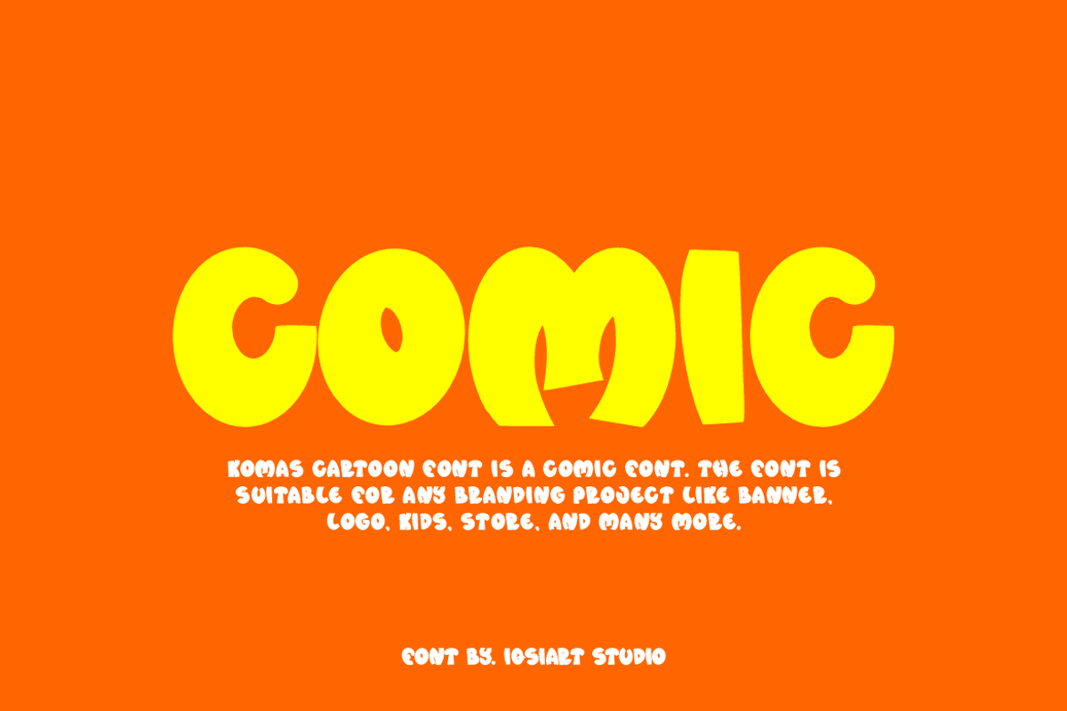 Komas Cartoon Font, a Sans Serif Font by Iqsiart Studio (Photo 3 of 7)