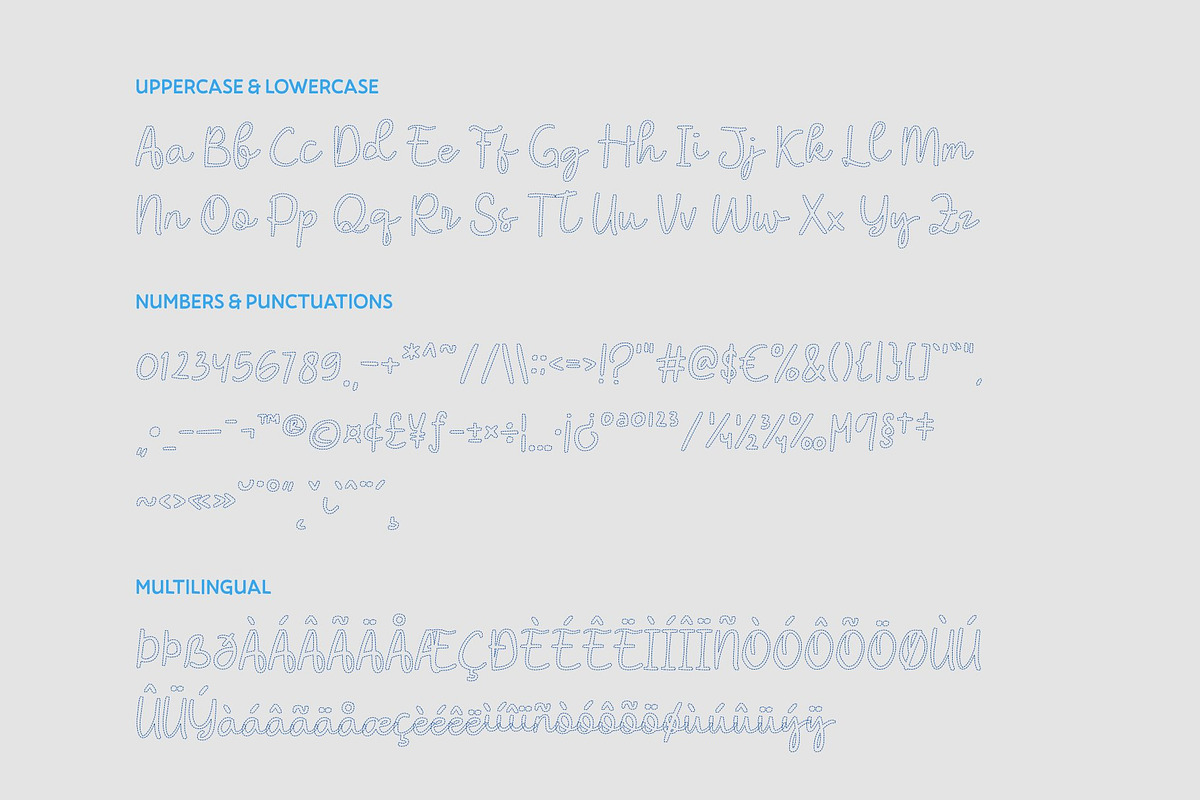 CS Amilia Dashed, a Script Font by Craft Supply Co. (Photo 8 of 8)