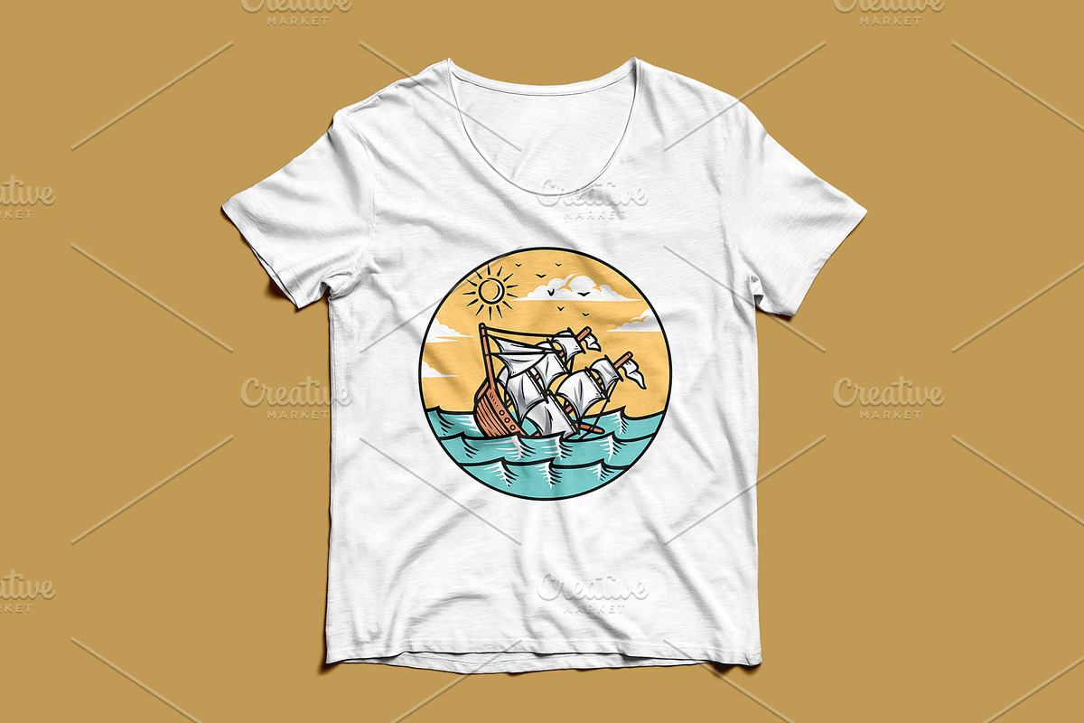 ship sinking in the ocean, an Illustration by gunaonedesign (Photo 3 of 5)