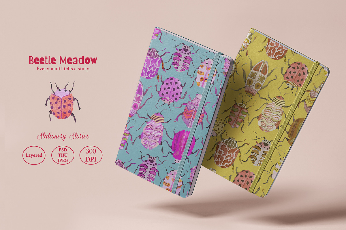 Beetle Meadow Prints & Patterns, a Pattern Graphic by GND ART STUDIO (Photo 4 of 8)