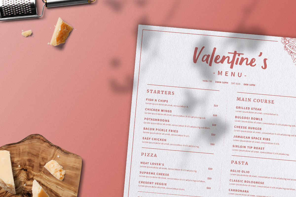 Valentine's Food Menu, a Print Template by The Savory Directors (Photo 2 of 3)