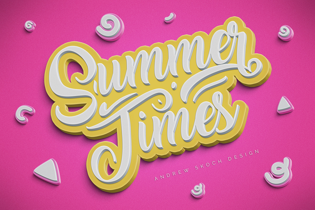 Double 3D Text Effects, a Design Template by Andrew Skoch Design