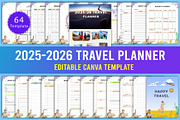 2025-2026 Travel Planner Canva, a Stationery Template by Designmela01 (Thumbnail 1 of 7)