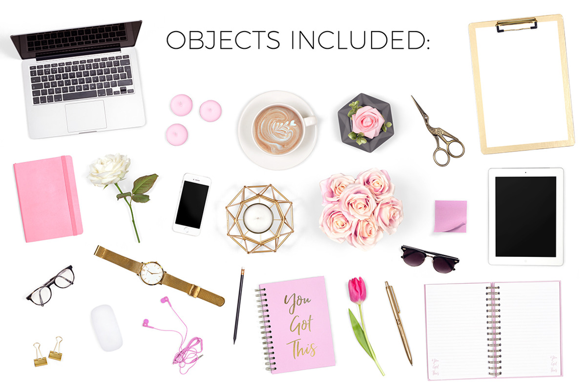 Feminine Desk Scene Creator, a Product Mockup by Pixomize (Photo 5 of 6)