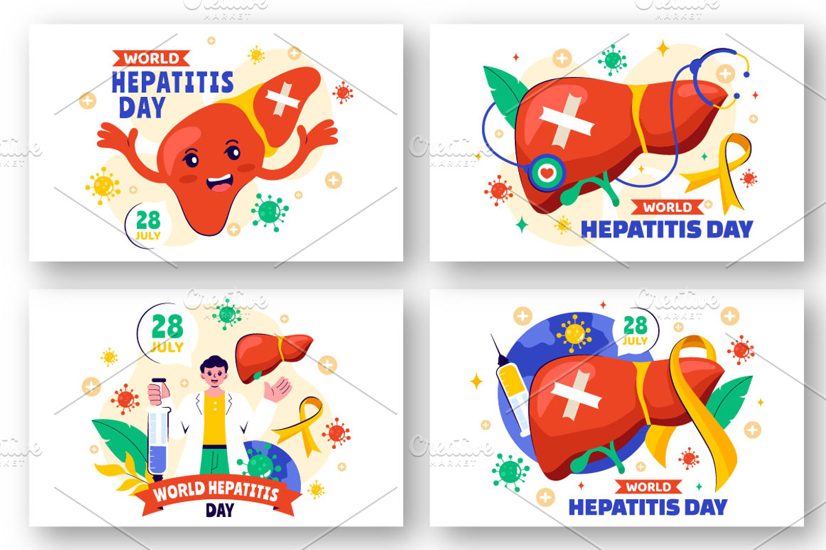 10 World Hepatitis Day Illustration, a Healthcare Illustration by denayunebgt (Photo 3 of 4)