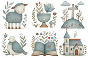 Cute Religious Easter Clipart, an Illustration by Designworld (Thumbnail 2 of 5)