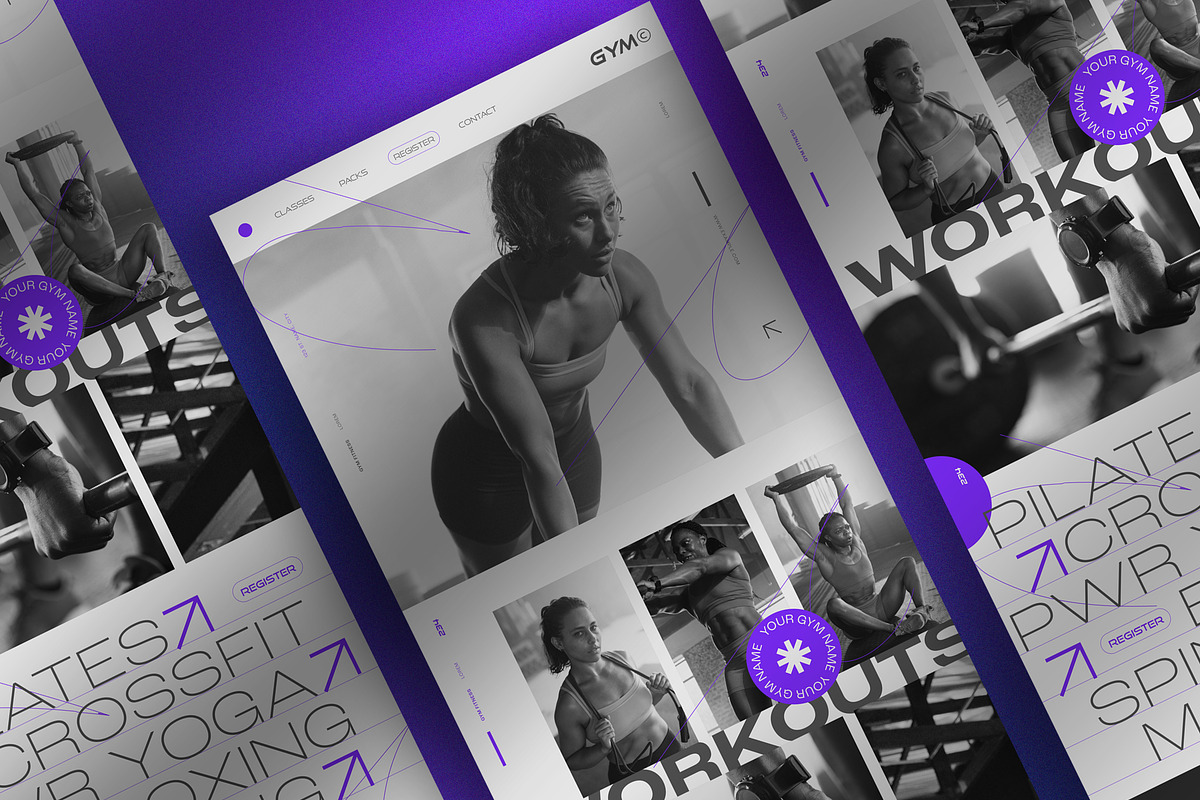 Gym Newsletter with Blue Accents, a Templates & Theme by wavebreak