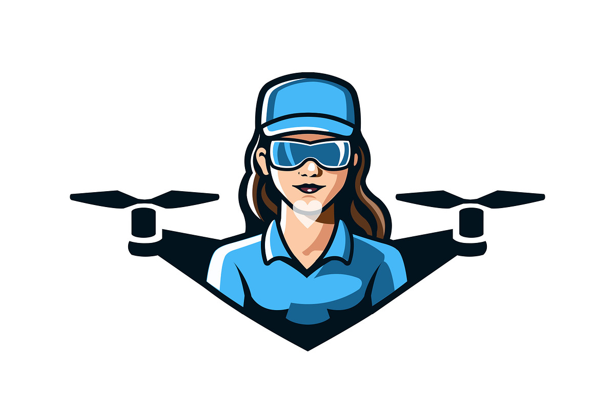 Drone Woman Logo, a Branding & Logo Template by Silpin