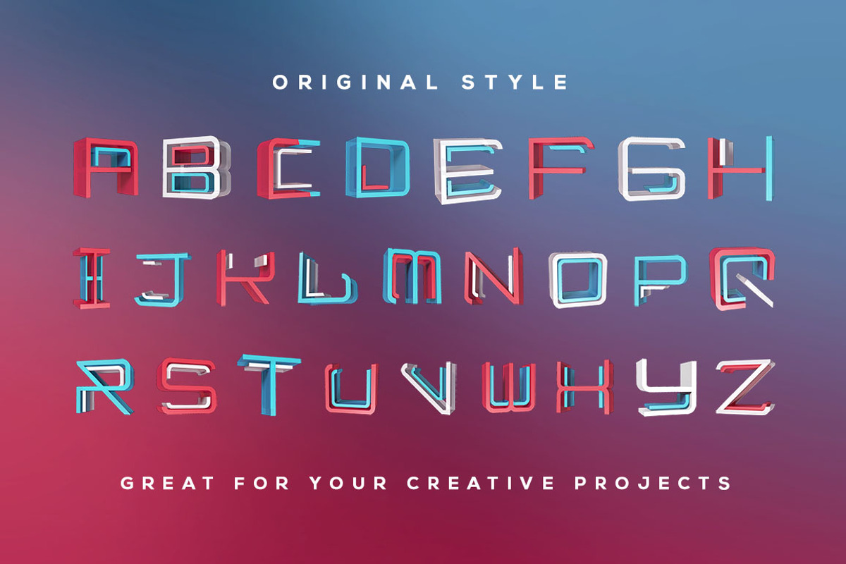 TRANST - 3D Lettering & Font preview 4