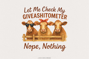 Funny Cow Giveashitometer PNG, an Illustration by SharpMarketplace