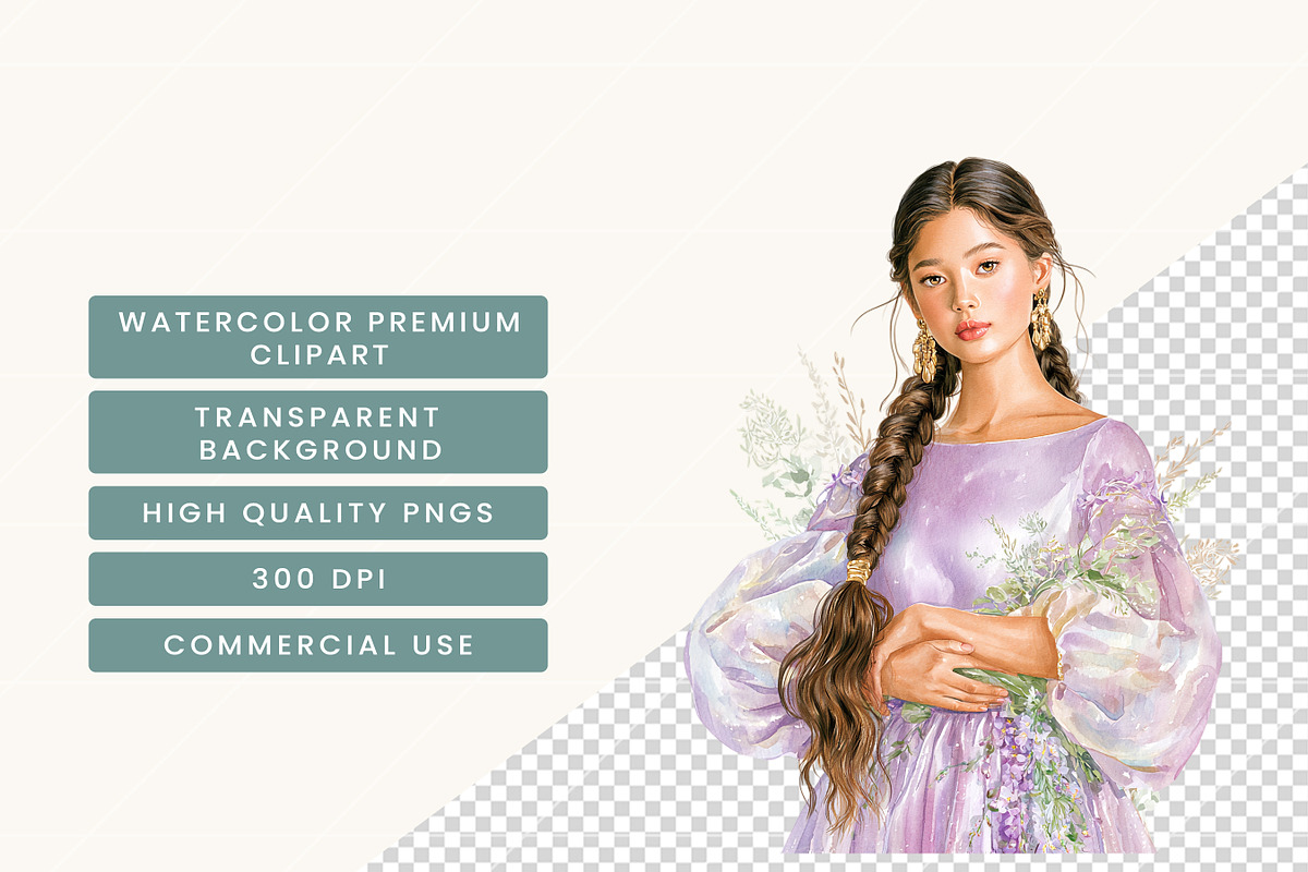 Lavender Fairytale Princess, an Object Illustration by BusyDaydesign (Photo 7 of 9)