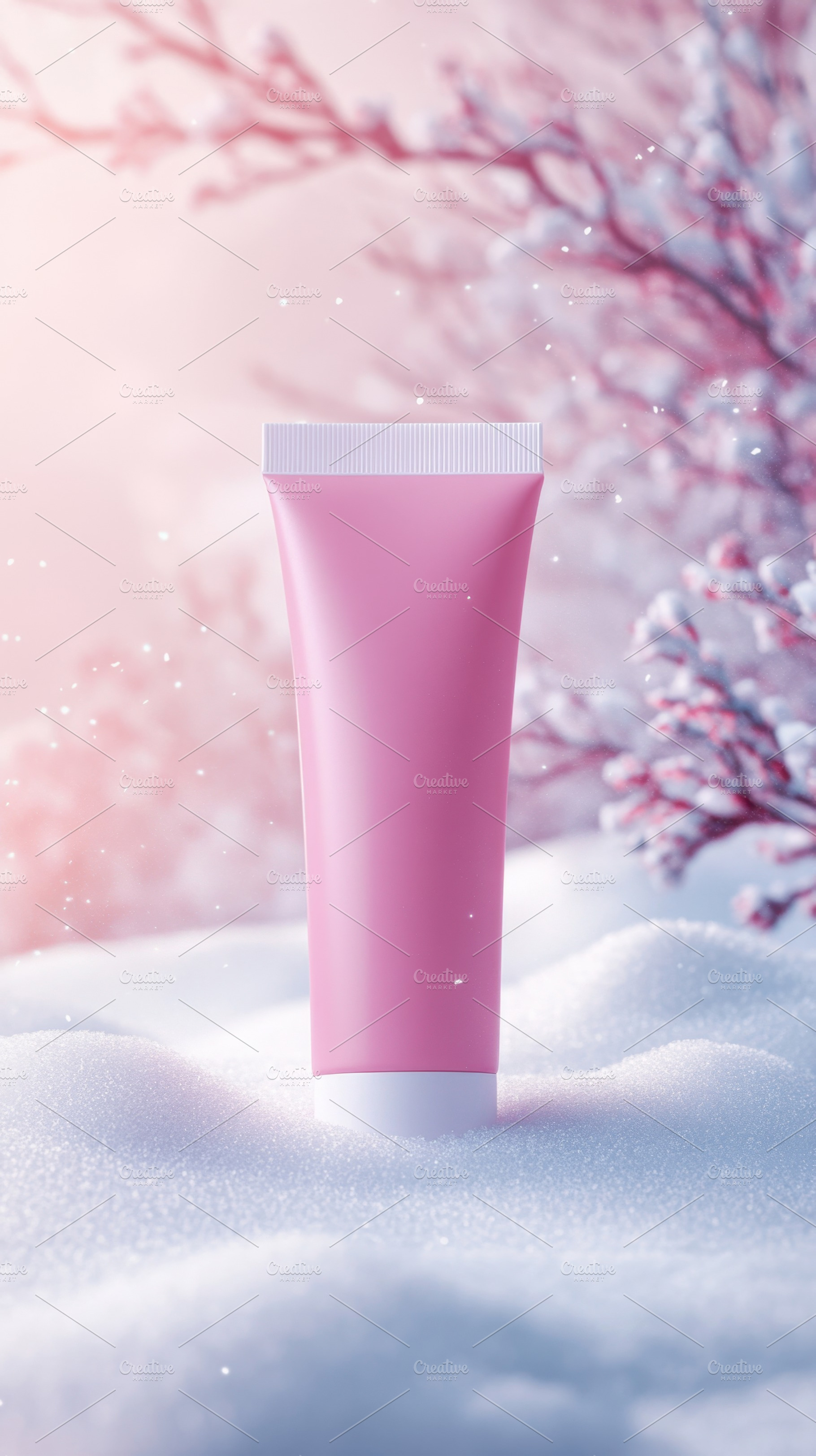 Pink tube in snowy scene, a Photo by Beautiful things