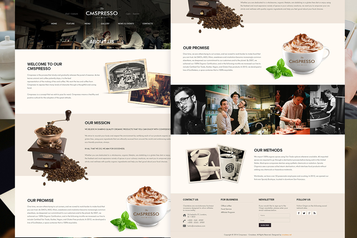 Coffee Wordpress Theme, a WordPress Template by Cmsideas (Photo 3 of 5)