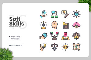 Soft Skills Colored Icons, an Icon by Upnowgraphic