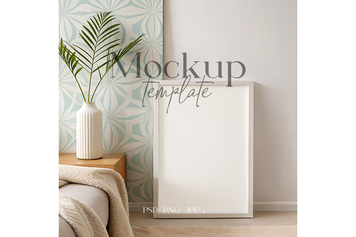 Minimal Bedroom Poster Frame Mockup, a Product Mockup by MockupWizard (Photo 1 of 5)