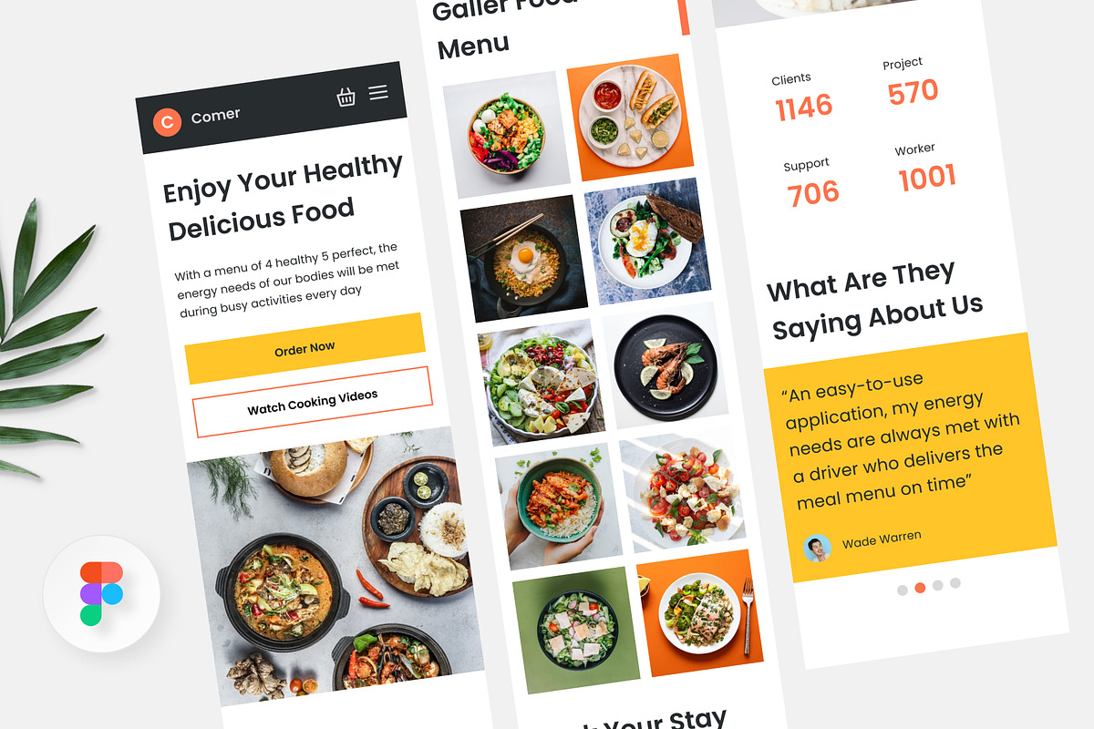 Comer - Responsive Food Delivery, an UI Kit Template by Panen Creative (Photo 1 of 3)
