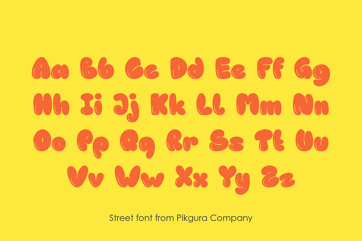 PGR Orange Street - Bubble Font, a Handwritten Font by Pikgura (Photo 2 of 6)