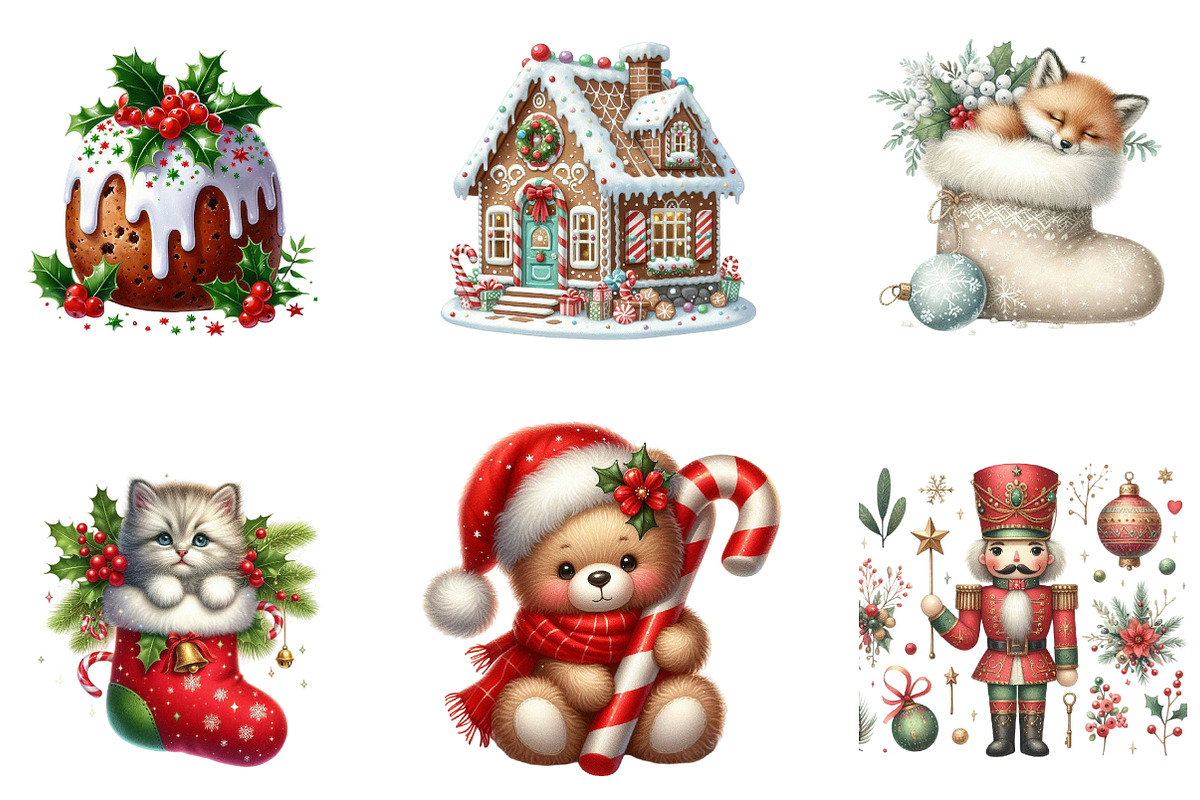 cute christmas clipart, a Seasonal Illustration by CreationArt (Photo 2 of 5)