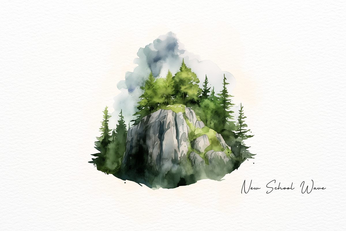 Mountain Scene Watercolor Clipart, a Wallpaper Graphic by New-School-Wave (Photo 4 of 5)