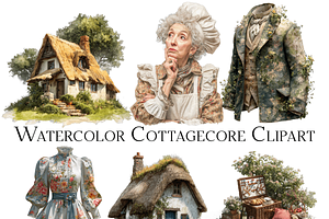 Watercolor Cottagecore Clipart