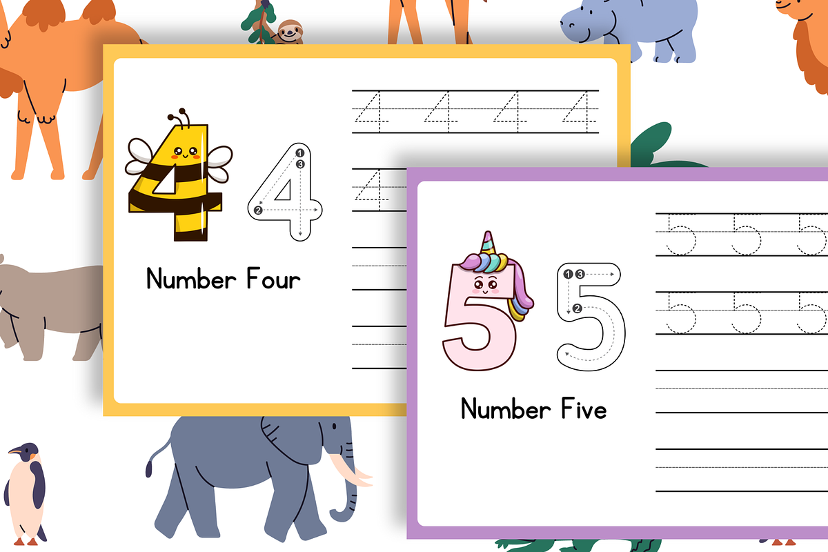 Ebook - Animals Tracing Numbers 0-10, a Stationery Template by Glücklich Studio (Photo 3 of 4)