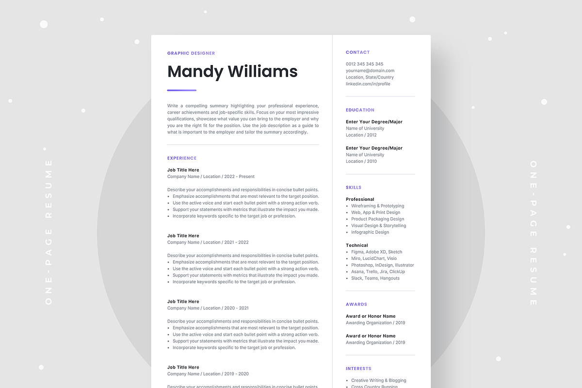 Resume Template Mandy, a Resume Template by Olympia Resume (Photo 2 of 5)