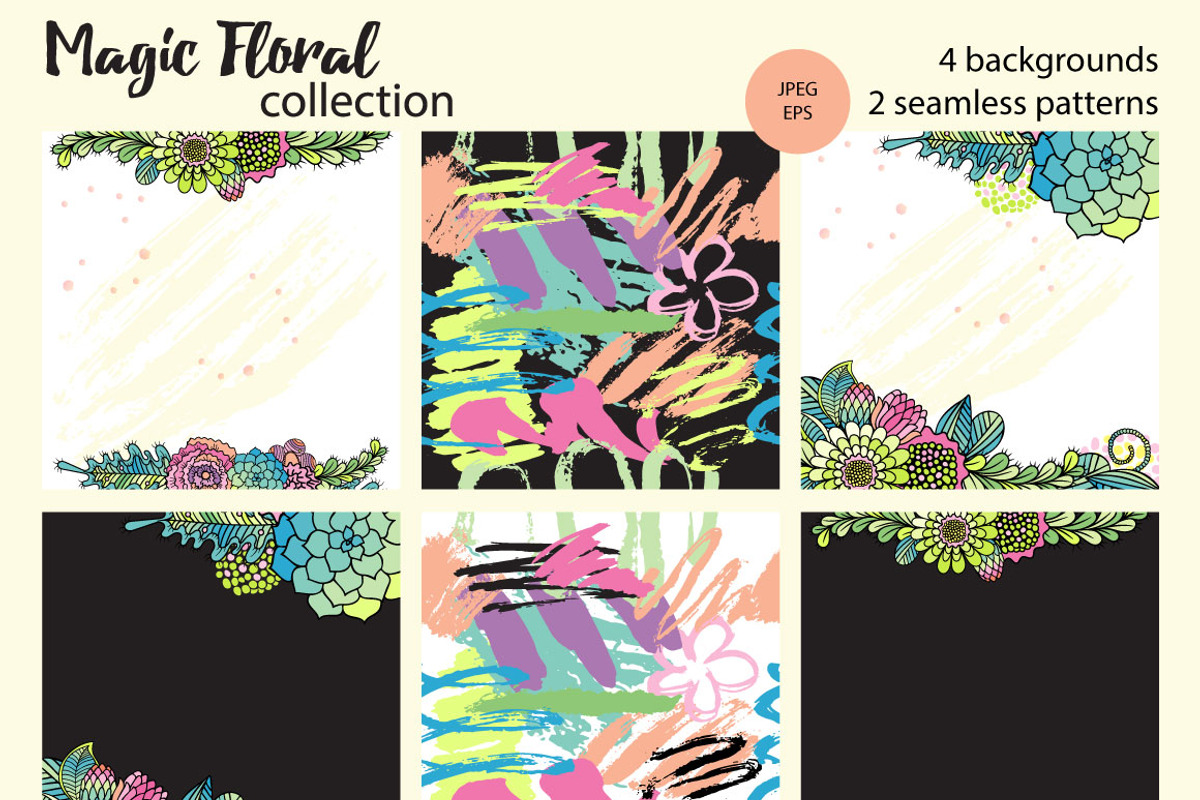 Floral collection. Hand drawn set., an Illustration by antuanetto (Photo 5 of 7)