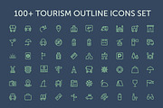 100+ Tourism Outline Icons Set, an Outline Icon by Creative Stall (Thumbnail 1 of 2)