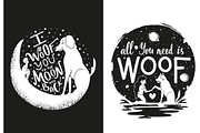 Woof you dog poster set, an Animal Illustration by JULYMILKS (Thumbnail 1 of 3)