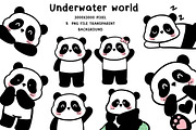 Cute Panda Clipart Set PNG, an Animal Illustration by Nattapohncha (Thumbnail 1 of 3)