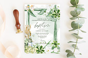 White Waterlilies Baptism Invitation, an Invitation Template by Squirrel92 (Thumbnail 1 of 2)